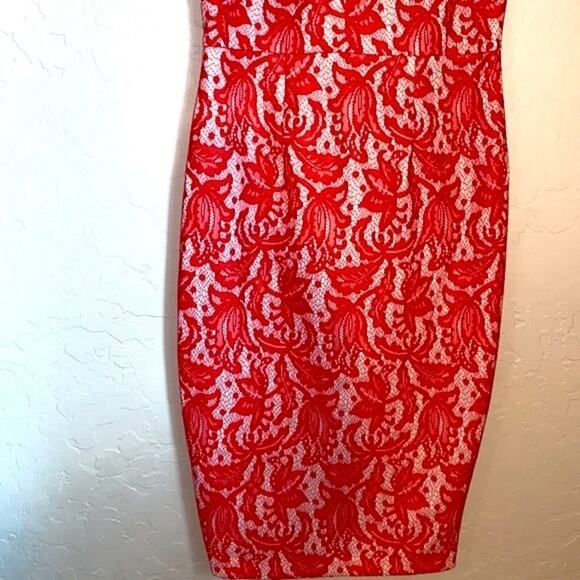 ASOS red lace midi dress - Picture 4 of 8